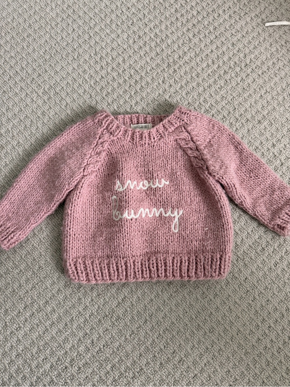 Snow Bunny Pink Knit Sweater